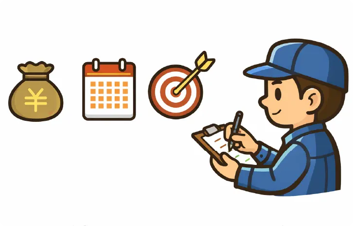 予算・期間・目的を整理する